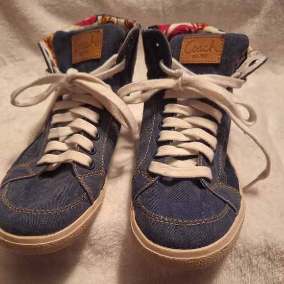 Coach Womens Jean High Top Sneakers Size 7 - Picture 1 of 6